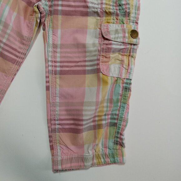 Joe Fresh Kids Child Long Shorts Size 5 Plaid Pink Green Beach Coastal School - Picture 5 of 11